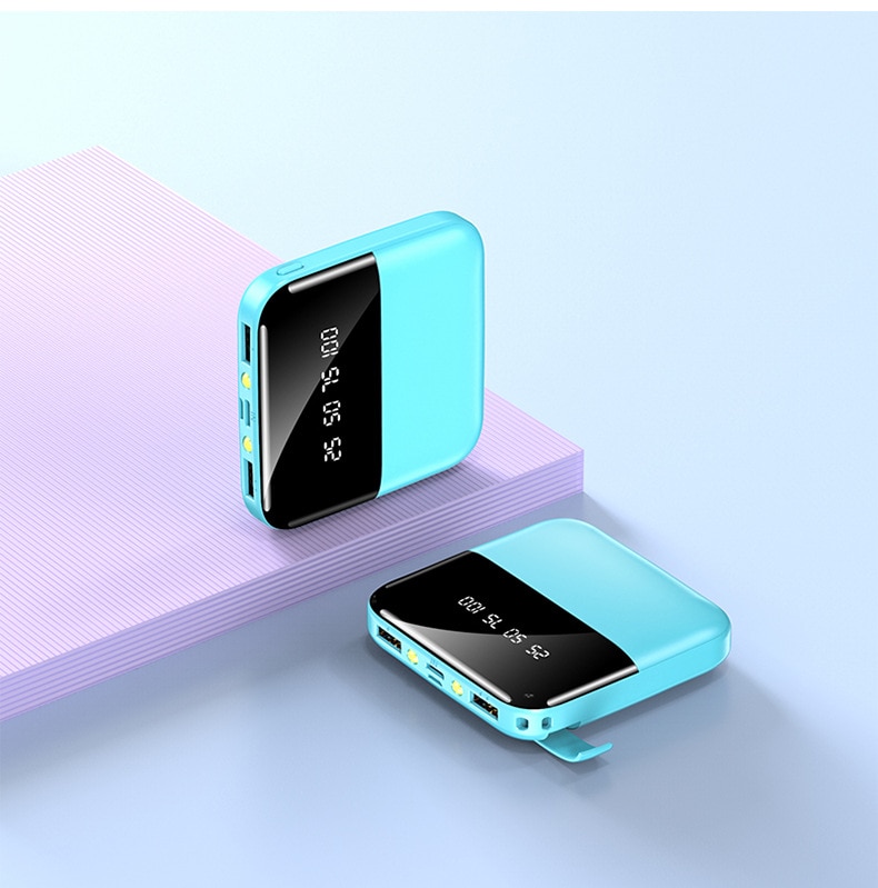 Snelle oplader 20000 mah mini powerbank smartphones 2 usb lcd type c powerbank draagbare oplader voor xiaomi iphone powerbank