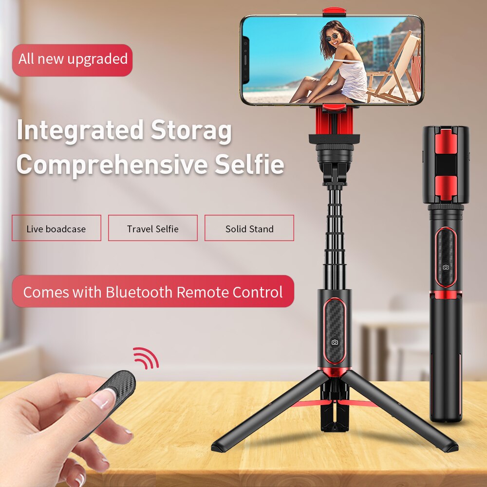 Apexel Stabilizer Selfie Stick Smartphone Statief Telefoon Houder Met Bluetooth Selfie Afstandsbediening Voor Iphone Android Telefoons D8