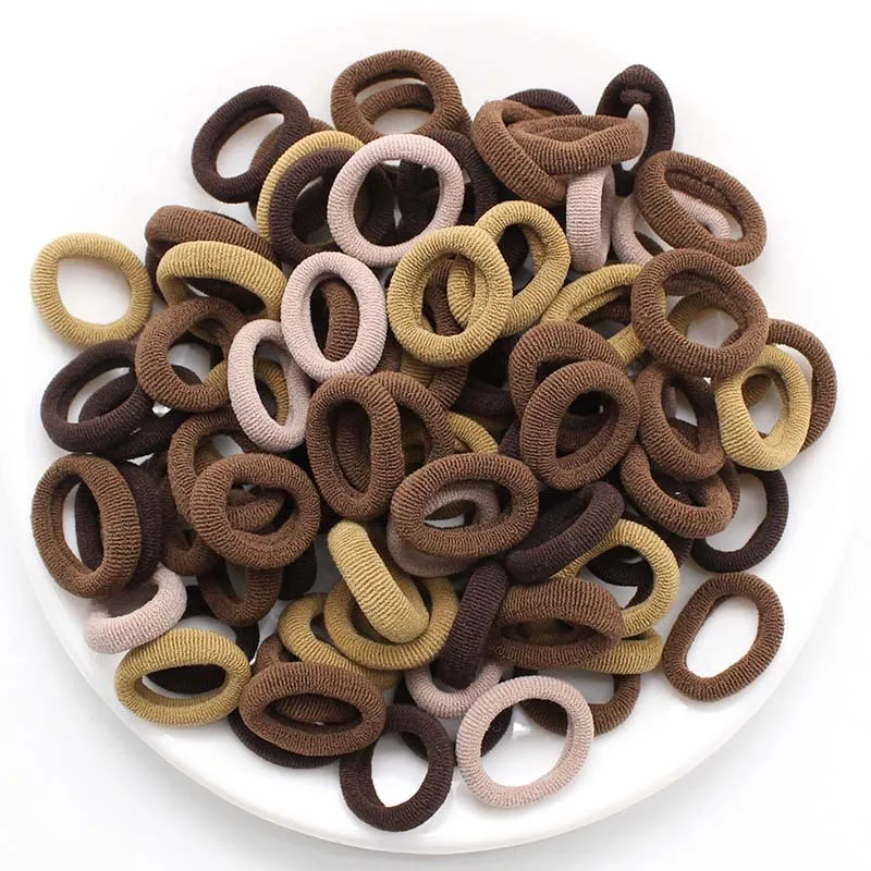 100/500pcs Colorful Nylon Elastic Hair Bands for Women Nylon Scrunchie TiesRubber Band Elastic Hair Band Girl Hair Accessories