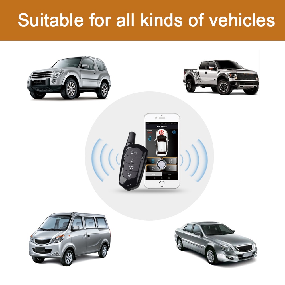 Smart Key Car Alarm System system remote Smart Mobile phone Android And IOS controls the security sensor Passive Keyless Entry