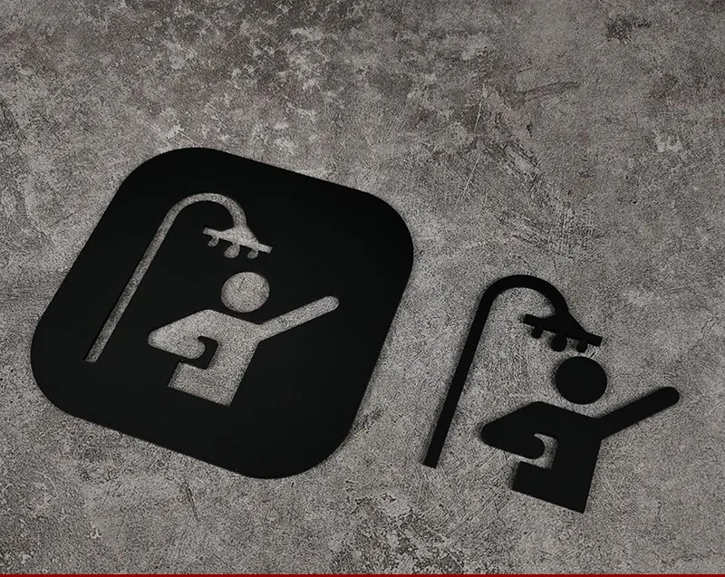 Sinais de banheiro oco agachamento lembrete sinalização placa de porta lembretes quentes placa indicadora banheiro wc parede porta adesivo: 20x30cm / ROXO