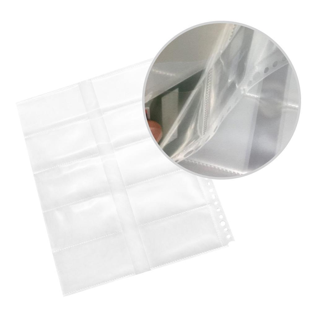 Protectores de hojas sueltas para archivador, hojas transparentes de 30 agujeros, A4, dos lados, 20 tarjetas de colección, carpeta, cuaderno, planificador, 20 Uds.