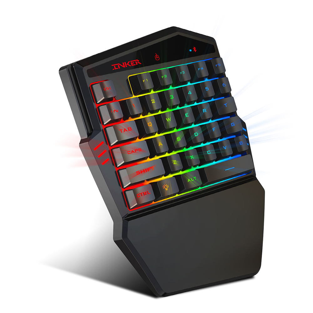 HXSJ-teclado ergonómico y ratón K99, conjunto de ratón de juego de una mano, 35 teclas, BT4.2, teclado inalámbrico para PC