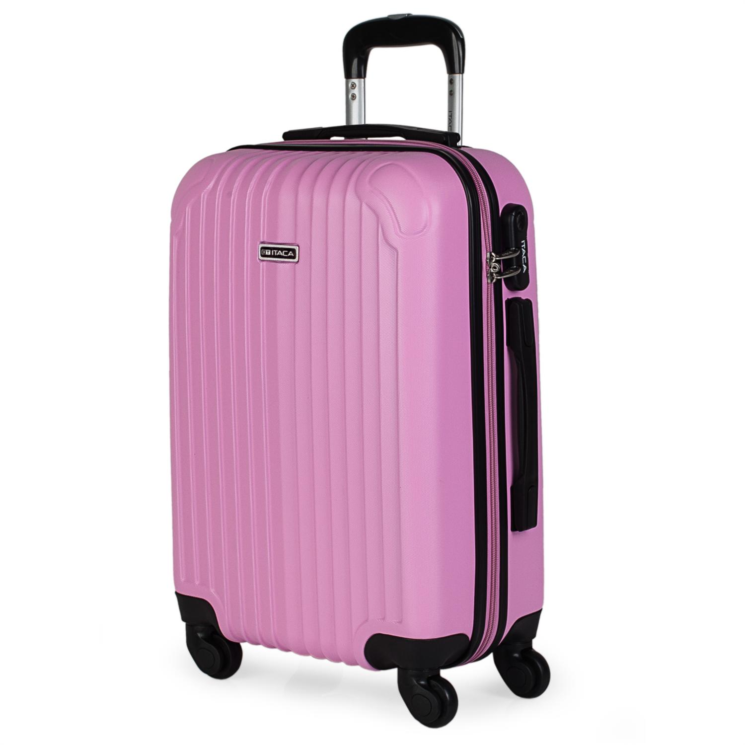 Itaca Modell Sevron Reise Koffer Wagen Kabine Starre 55Cm ABS Einstellbare Griff 2 Griffe UND Schloss Es: Rosa