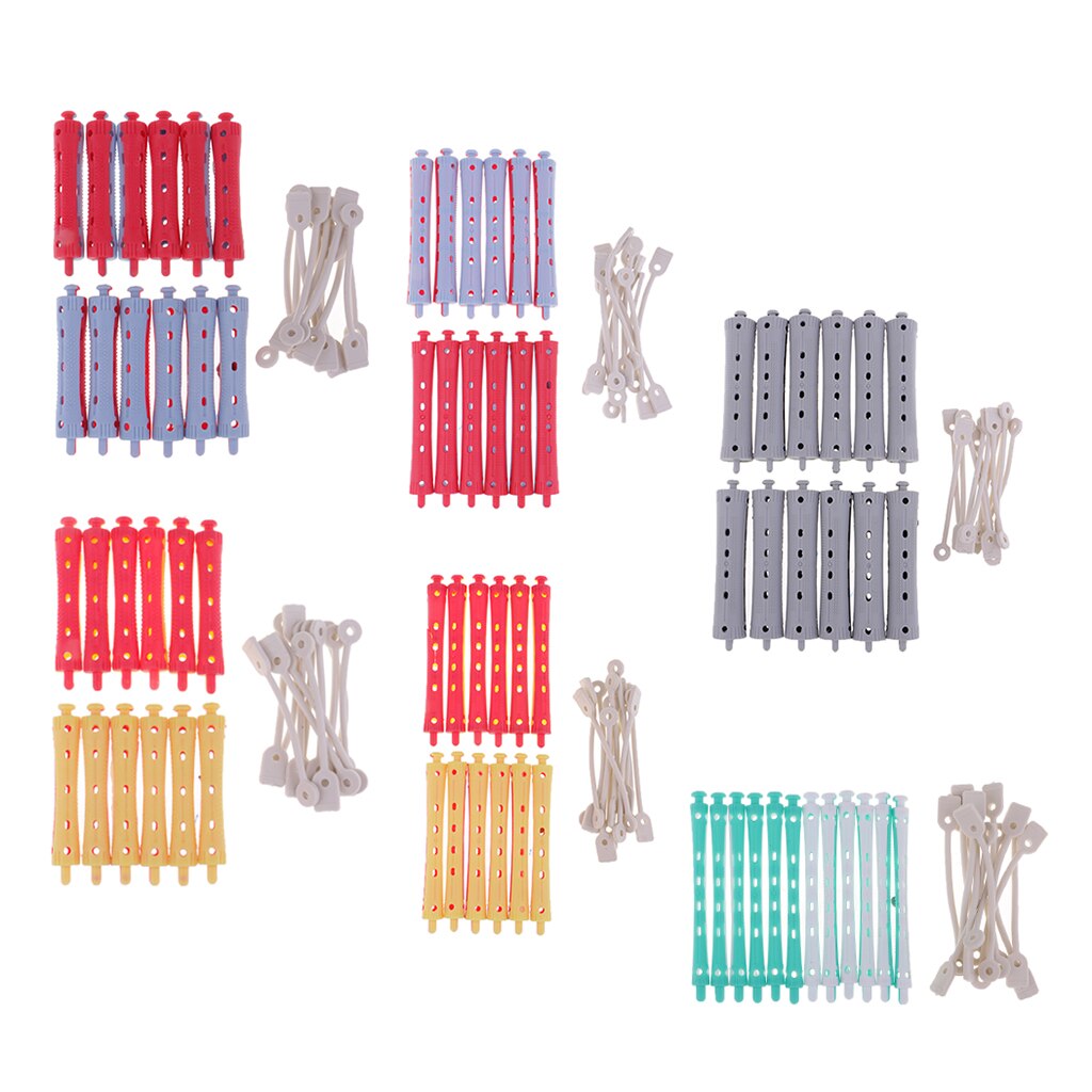 72 Pieces Hairdressing Long Short Perming Rods DIY Curling Waves Perm Curlers