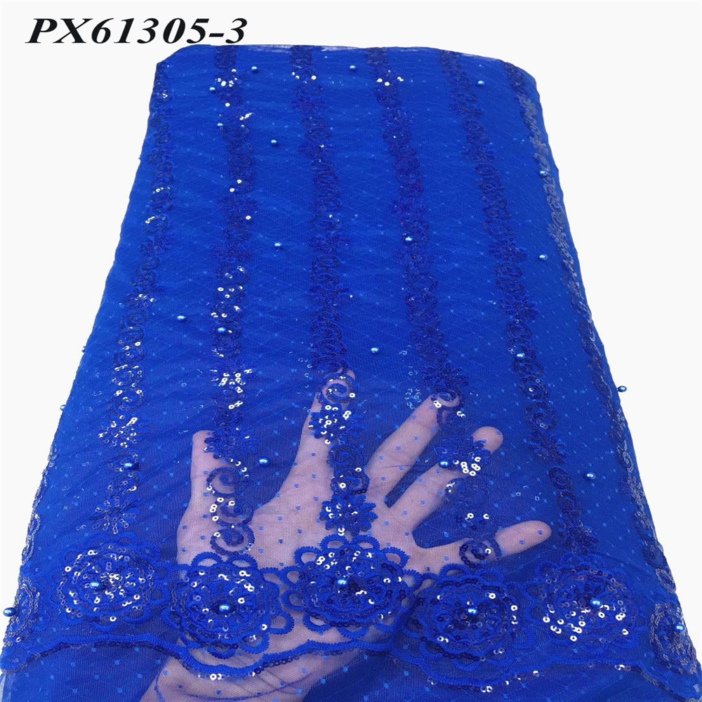 Afrikanske dame perler perler paljetter blonder stoff regel broderi avansert fransk nett 5 yards