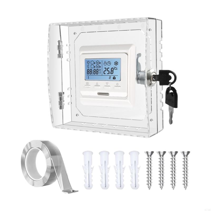 E74E Termostato Buardar seguridad con llave Configuración tapa clara protector cubierta para unidades montadas en