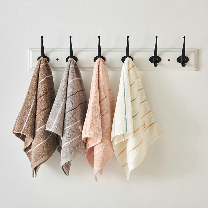 Face Towel Bathroom Super Absorbent Luxury Soft Cotton Anti-Microbial Towels Hand Towel 33x73cm Stripe Style 100% Cotton MJ-1090