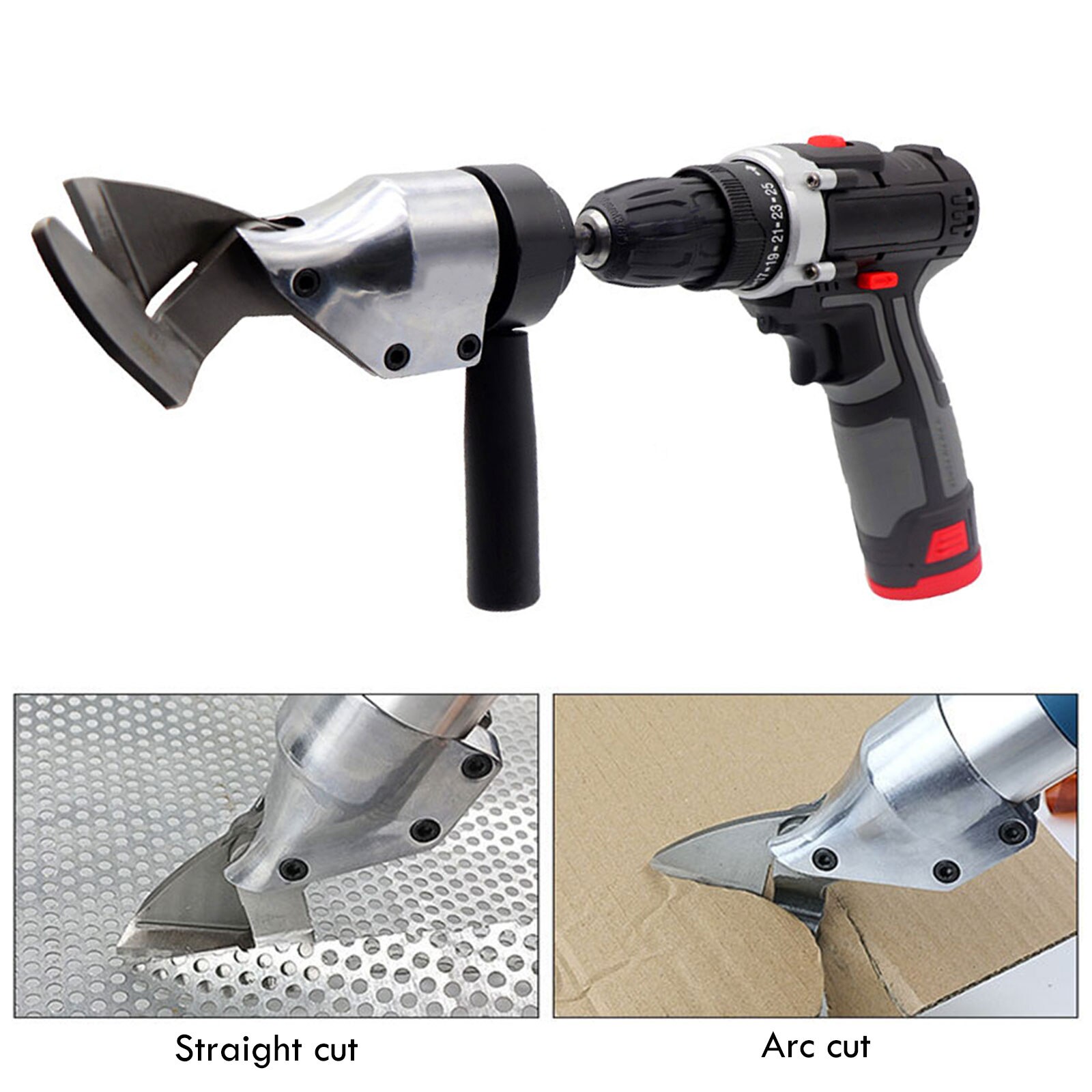Tête de ciseaux en tôle pour perceuse électrique, mandrin, cisailles en fer, tissu en plastique, laine, coupe de treillis métallique, tournevis à Air