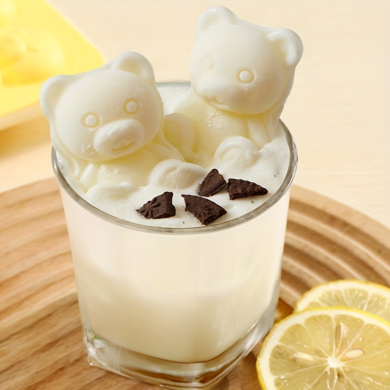 1pc Cute Teddy Bear Ice Cube Tray Flexible Food Grade Silicone Ice Cube Mold Ice Trays For Freezer