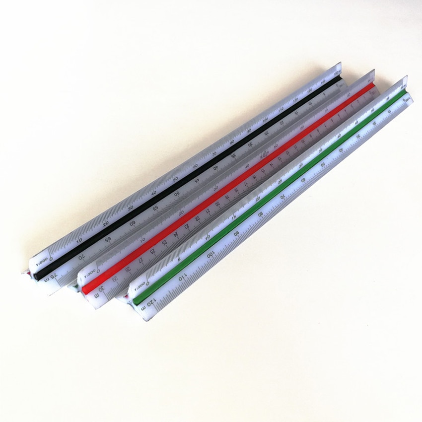 30cm Triangular Scale Ruler Students Study Measuring Gadgets Engineer Drafting Mapping Ruler Multi-function Ratio Ruler