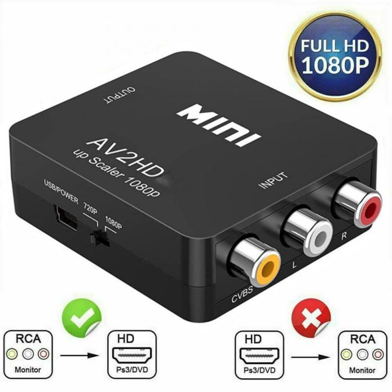 Portable Audio HD Video Composite Converter Box RCA AV To HD Converter Adapter CVBS Audio Video Adapter Wii NES SNES