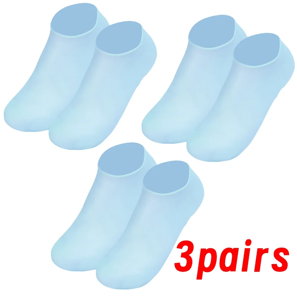 Silikonfuktande strumpor fotvård anti-sprickbildning anti-uttorkande elastiska fotspa-strumpor tar bort död hud återanvändbara pedikyrverktyg: Plommon