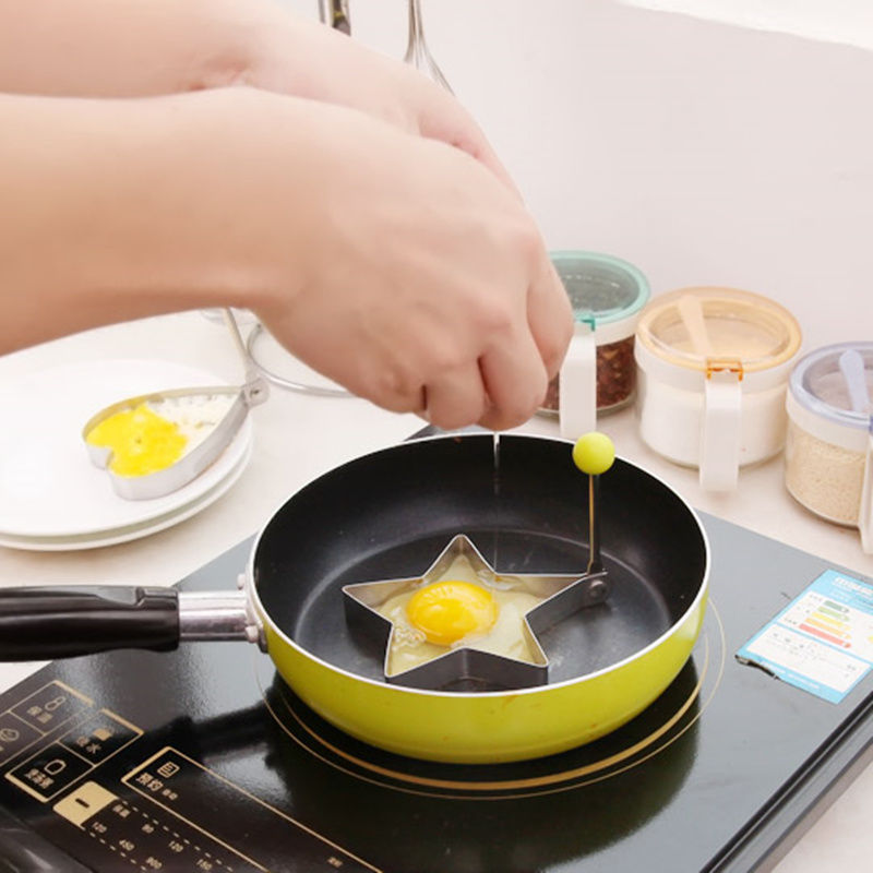 5 pc populære stekte egg pannekaker 5 tidligere rustfritt stål form form kjøkken ringetone hjerte stjerne egg enkelt laget verktøy
