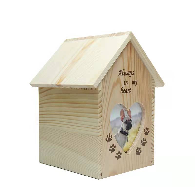 Ataúd hecho a mano de madera maciza para mascotas, urna para gatos y perros, ataúd para perros, suministros de funeral para mascotas no están pintados