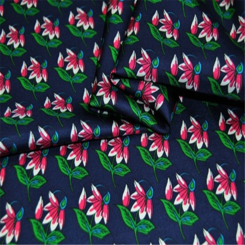 Digital Printing Silk Twill Fabric For Lady Clothes with Flower Printing with