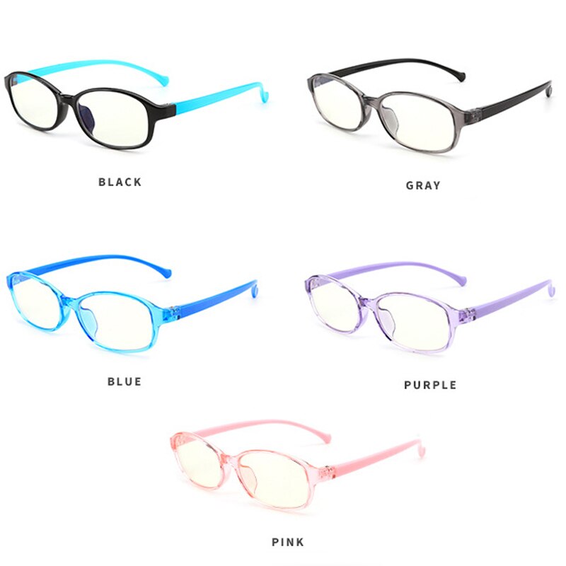 Zilead-gafas con montura de color azul para niños y niñas, lentes transparentes planas, TR90