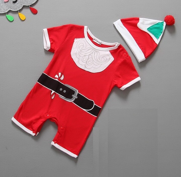 Baby kerstkleding sets jongens shortall + hoed bebe kleding pak eendelig kleding: 19-24 maanden / 2