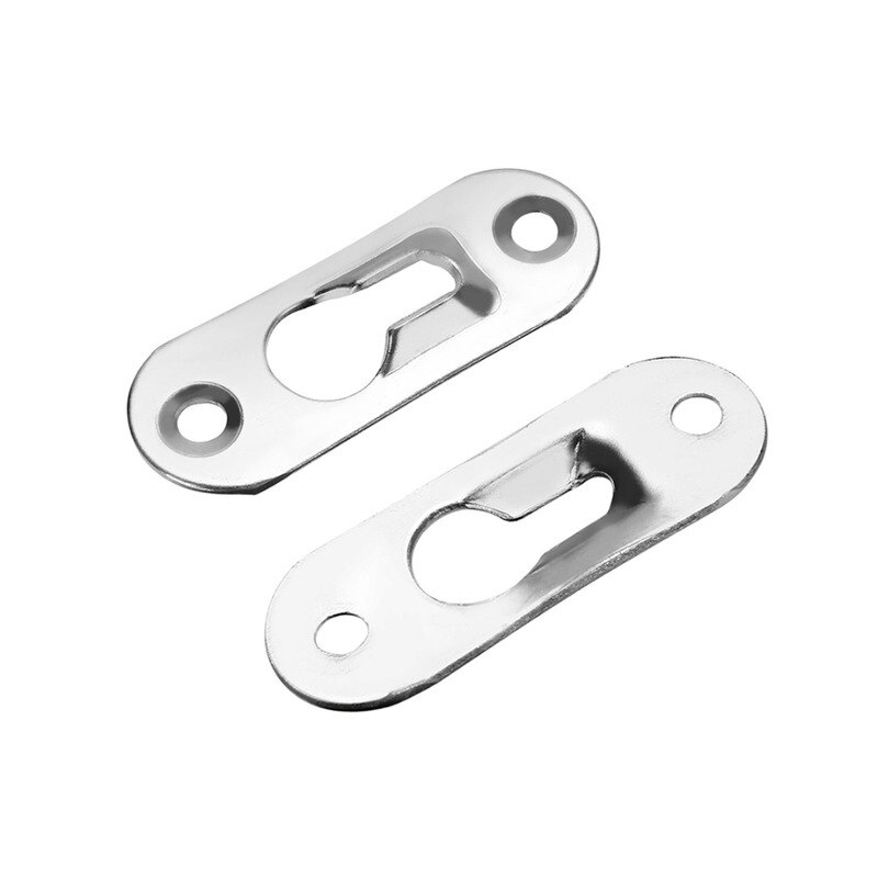 10 Stuks Silver Tone Metal Keyhole Hanger Fasteners Home Foto Hangers Fasteners Hardware Gereedschap 45Mm * 16Mm