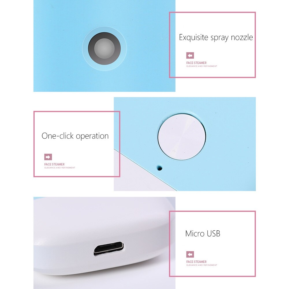 Mini Draagbare Oplaadbare Facial Luchtbevochtiger Mist Spuit Hydraterende Apparaat