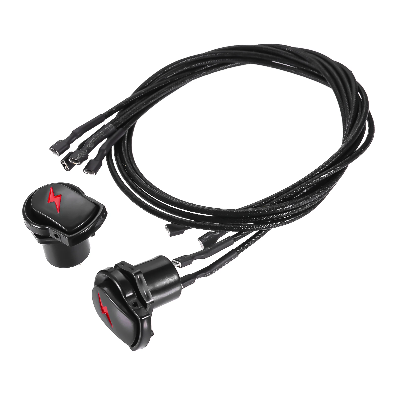 2-teiliges elektronisches Zündknopf-Schalter-Set, passend für Char-Broil Surefire Grill, Zünder, Druckknopfmodul, Zünderknopf mit Drähten