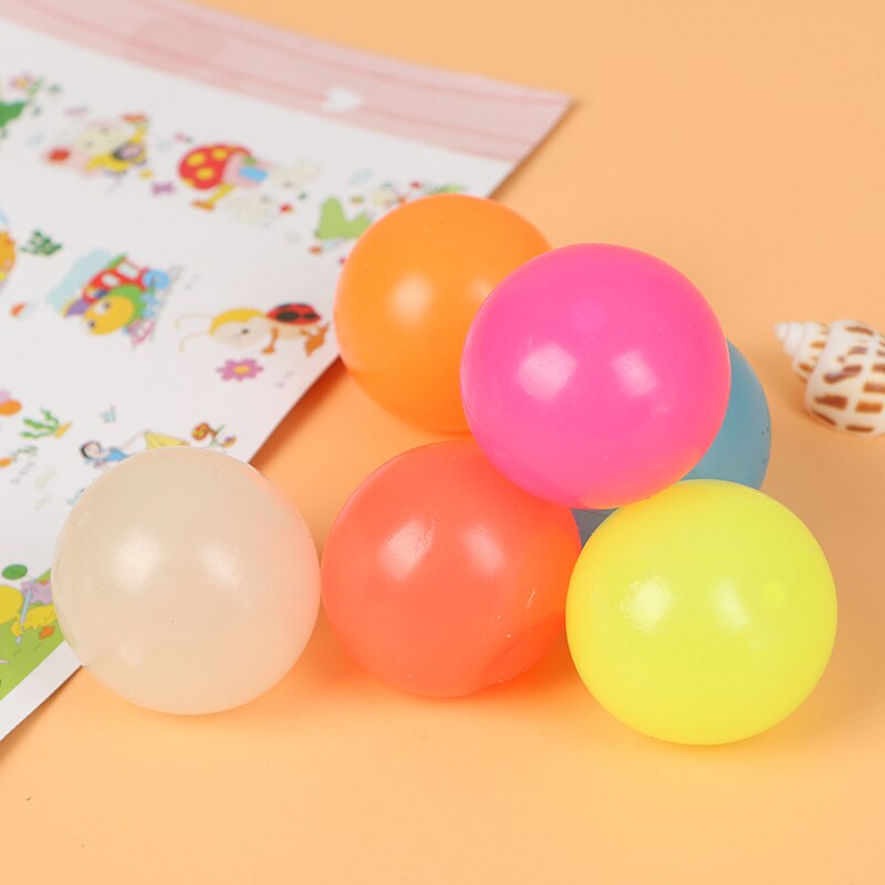 6Pcs Sticky Wall Balls Stress Relief Squeeze Stretchy Luminous Balls Toy 2022 Most Popular Lowest Price Year