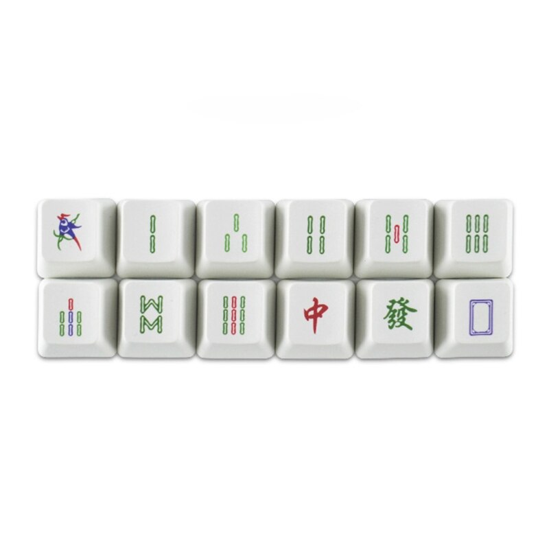 12 Keys PBT Keycaps Dye Sublimation Chinese Mahjong OEM for cherry/Kailh/Gateron MX Switches Mechanical Gaming Keyboard: W-B