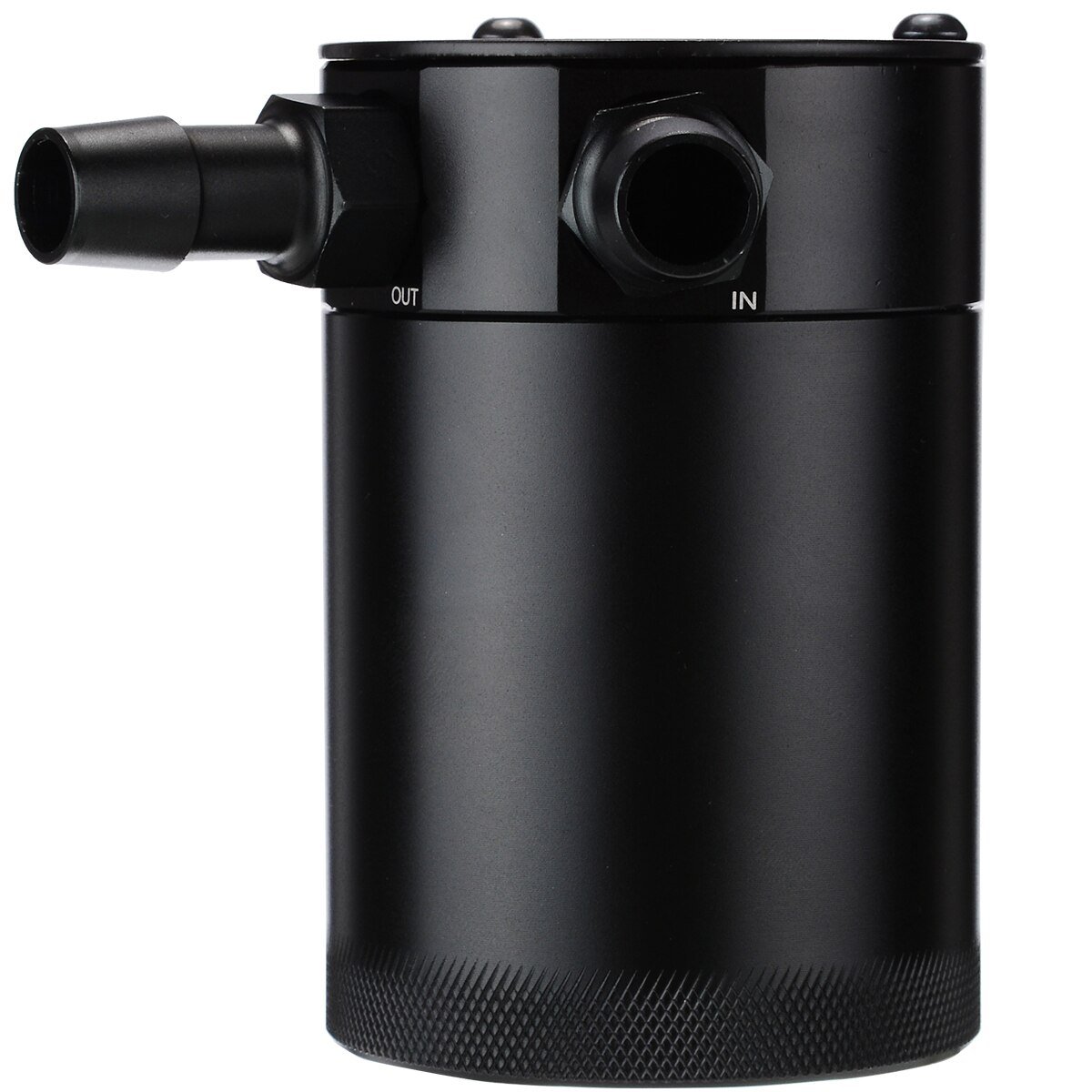 Universal 1 Pza 6061 aluminio 2-Puerto compacto desbloqueado captura de aceite Can 3/8 "NPT Salida de entrada negro 2 floz