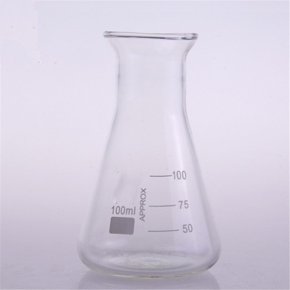 100ml,Glass Erlenmeyer Flask,Glass Conical Flask,Bell Mouth Neck ,Laboratory Glassware
