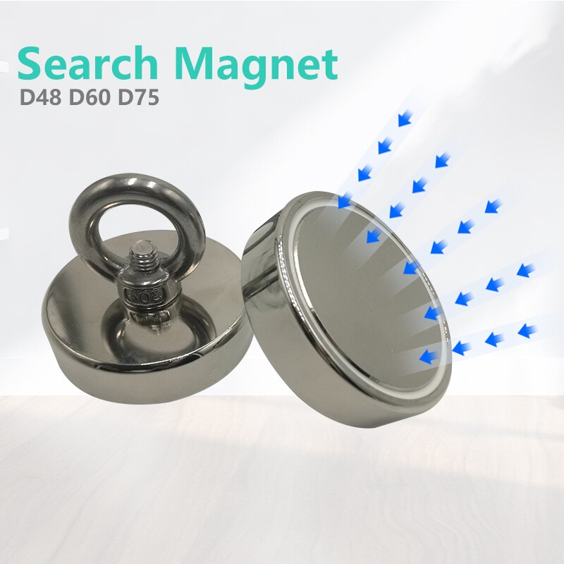 D48 D60 D75 Vissen Magneten Zoeken Magneet Vissen Imanes Haak Magneet Sterke Magneet vissen Pot Diepzee Salvage Iman Aimant