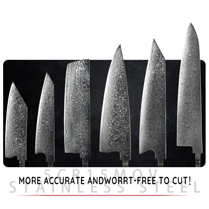 GRANDSHARP Japanese Chef Knifes Blank Blade DIY Damascus Steel VG10 Kitchen Knives Cutlery DIY Knife Making Tool without Handle