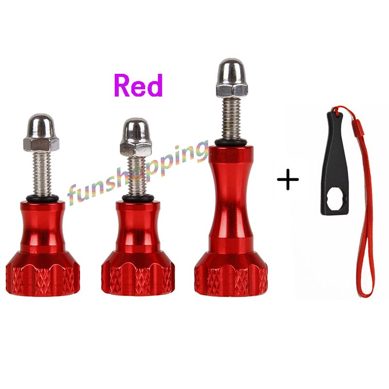 Aluminum Alloy Nut Thumb Screw Mount for GoPro Hero 7 6 5 4 3+ for Xiaomi Yi Lite 4K SJCAM SJ7 H9 Sony for Go Pro Accessory Kits: Red and Wrench