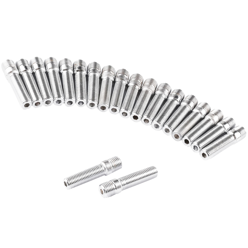 20pcs Extended M14*1.25 - M12*1.5 Long Wheel Stud Conversion 58mm Length Adapter Bolt