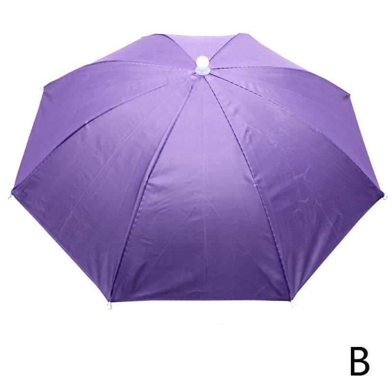 Sombrero de sombrilla de lluvia portátil, sombrilla plegable para Pesca al aire libre, Anti-UV, accesorios para la cabeza de playa, Camping y Pesca: Gris oscuro