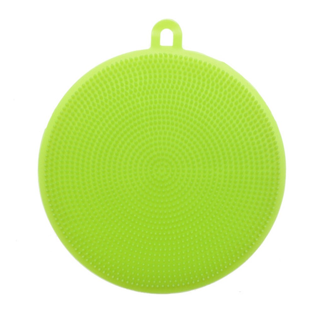 Esponja mágica de silicona para lavar platos, cuenco, cepillo de limpieza, estropajo multifunción, olla, sartén, cepillos de lavado, Limpiador de cocina herramienta de cocina: Verde