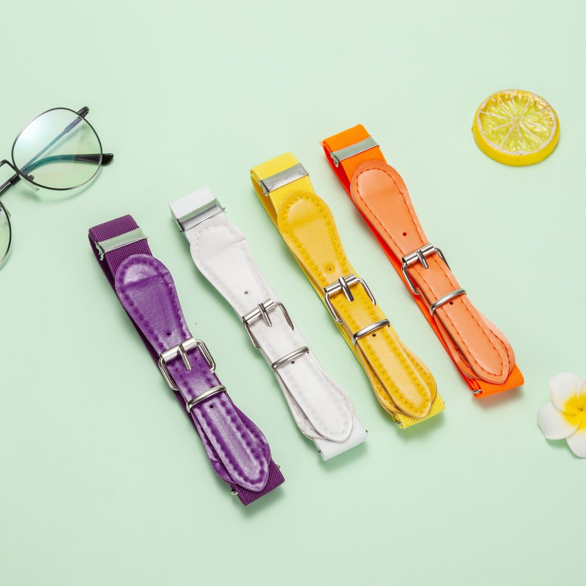 Mode kinderen candy riem meisjes/jongens elastische riem kinderen Pu lederen wit/rode riem riemen