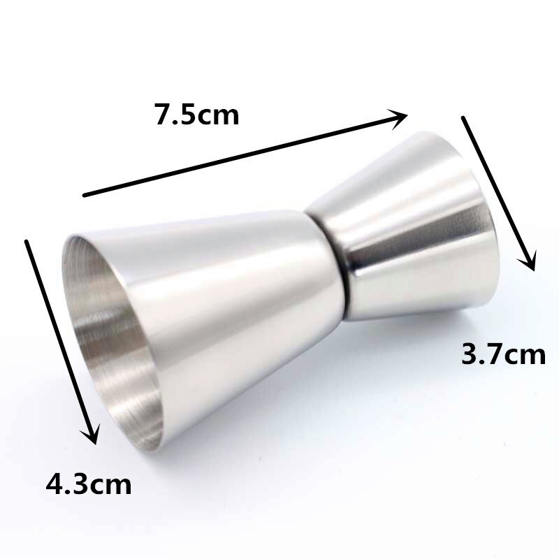 Rostfritt stål cocktail mätning dryck sprit mått kopp dubbel jigger mått bar tillbehör verktyg bar mått: Silver 20 x 40ml