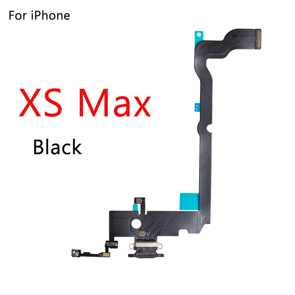 Für iPhone 7G 7 8G 8 Plus X Lade-Port Dock Connector Kopfhörer Audio Jack + Mikrofon Flex kabel Ersatz: For XS max Black