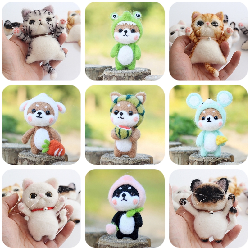 Cats and Dogs Needle Felting Kit, Wool Felting, Beginner Felting Kit - Handmade Animal Felting Set, DIY Craft Kit, Starter Kit