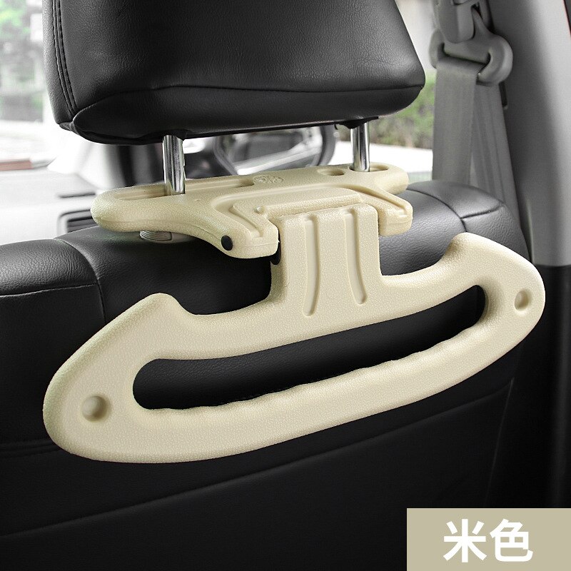 Car Hanger Car Multi-purpose Vehicle Drying Rack Car Clothes Rack Seat Back Suit Hanger Hook Rear Row: Beige