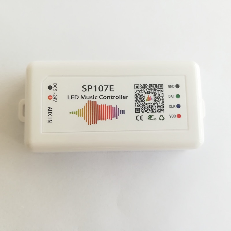 SP107E DC5V-24V Music LED Controller full color RGB SPI Control by phone APP Bluetooth-compatible for WS2812 LED Strip Light