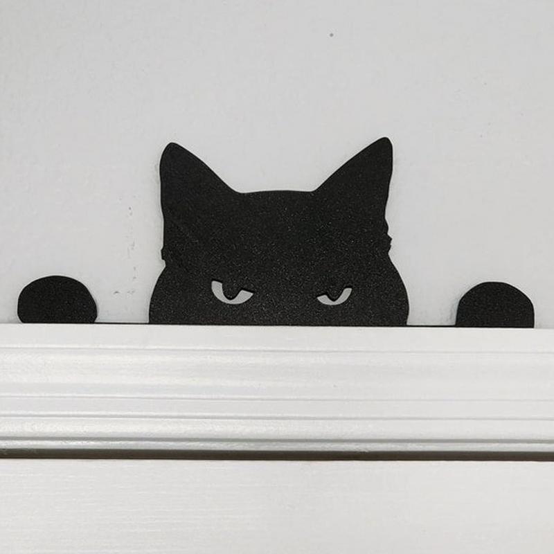 Indoor Halloween Door Toppers Corner Sign Cat Silhouette Decorative Signs & Plaques Cat Black Hanging Ornament Doors Frame Decor