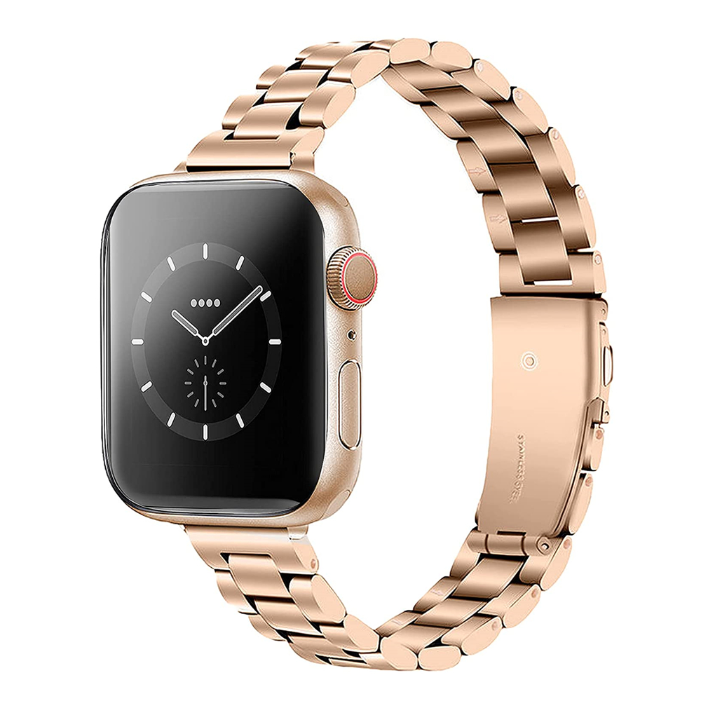 Damen elegantes Edelstahl-Kettenarmband für Apfel Uhr Band 38 mm 40 mm 41 mm schlankes dünnes Armbinde iWatch 9 8 7 6 5 4 3 2 1 45 mm 44: Blau Rosa / 12mm