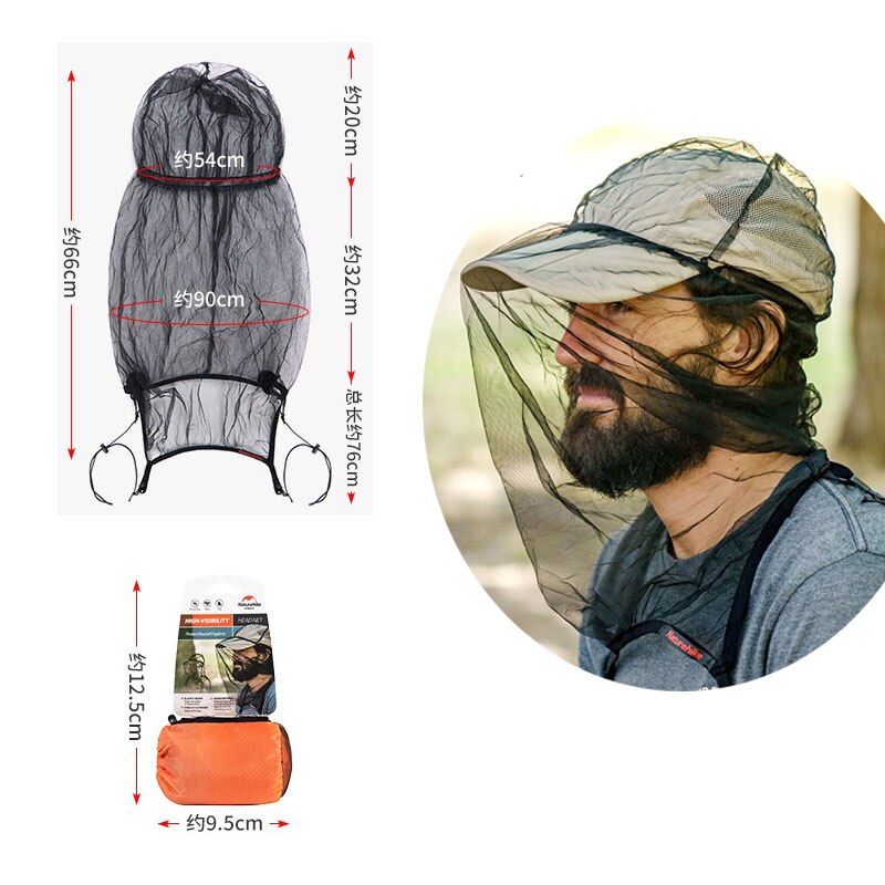 Naturehike Outdoor Anti-Muggen Pak Ultralight Cool Ademend Perspectief Vissen Pak Camping Wandelen Anti-Insect Kleding: with top