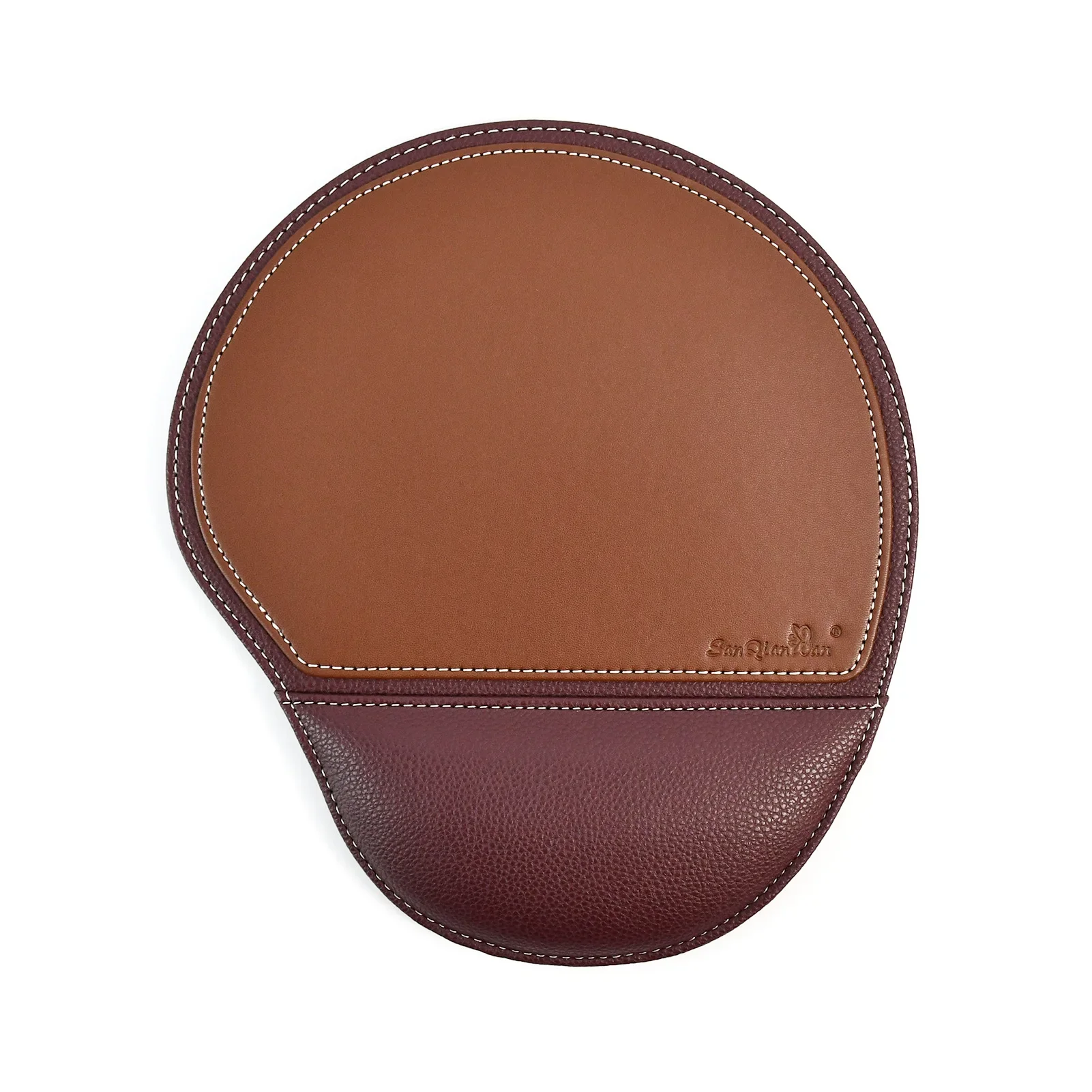Ergonomic Comfortable Mice Mat Home Office Wrist Support Wrist Mouse Pad Leather Mouse Pad Keyboard Mat Mouse Pad: Khaki
