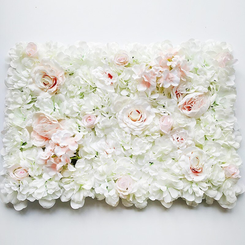 Kunstige blomster vægpaneler simulering hortensia tæppe blomster række blomster væg romantisk til dekoration af bryllupsbaggrund: Pulverkerne