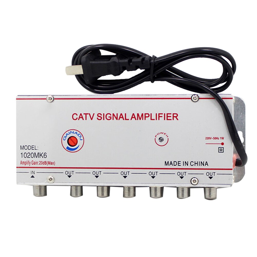 AC 220 V 4 Manier CATV Kabel TV Splitter Versterker 20dB Digitale TV Antenne Signaalversterker Thuis Tv apparatuur 45 Mhz tot 860 MHz US Plug: Grey