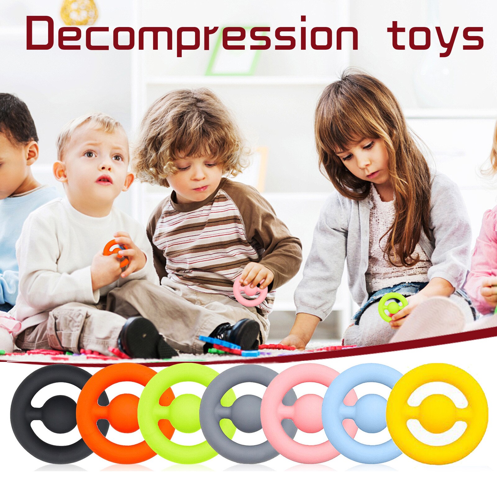 Fidgets Antistress Toys Hand Grip Ring Relief Stress Sensory Toy Autism Special Needs Anxiety Reliever Grip Ball Figet Toys