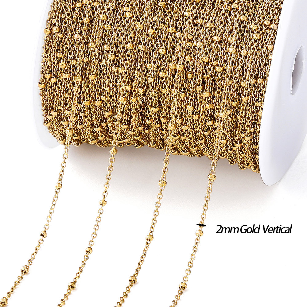 Sieraden Maakketting - 2 Meter - 7 Types - 14k Goud Verguld Messing Ronde Schakelketting: Groen