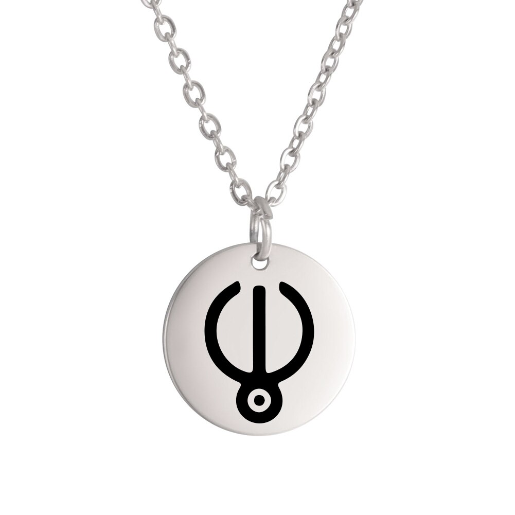 Dawapara Planeet Symbool Amulet Kleine Charme Ketting Jupiter Saturnus Pluto Neptunus Planetaire Alchemische Symbolen Roestvrij Staal